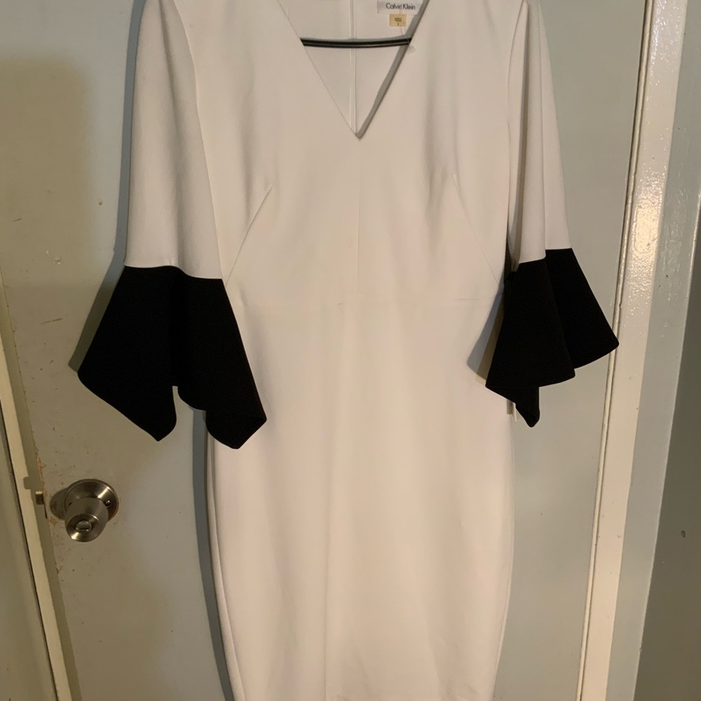 Calvin Klein White and Black Dress